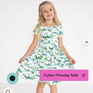 Little Sleepies Toddler Girl Mountain Mist Patch Pocket Dress 2T